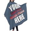 JCETUNO Personalized Waterproof Barber Cape, Hairdresser Cape For Hair Treatment, Cutting/Coloring/Perming, Indigo Blue Apron 66x55in view 3