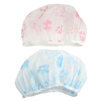 Ruilogod 2 Pcs Flower Heart Pattern Bouffant Shower Cap Bath Hat 3 Colors (id: 682 1c8 d0a 48d c4f
