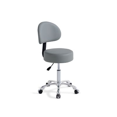 Lilfurni Thick Sturdy Padding with Wheels and Back Support,Swivel Rolling Stool Round Chair,Adjustable Stool for Doctor,Medical,Massage Salon,Office(with Back,Gray