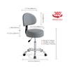 Lilfurni Thick Sturdy Padding with Wheels and Back Support,Swivel Rolling Stool Round Chair,Adjustable Stool for Doctor,Medical,Massage Salon,Office(with Back,Gray view 3