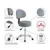 Lilfurni Thick Sturdy Padding with Wheels and Back Support,Swivel Rolling Stool Round Chair,Adjustable Stool for Doctor,Medical,Massage Salon,Office(with Back,Gray view 4