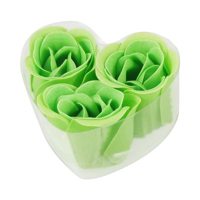 Ruilogod Green Faux Fragrant Bathing Bath Rose Petals 3 Pcs w Heart Box (id: bc7 4cf 0cf a4a 9a6