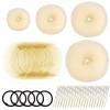 FANDAMEI Hair Styling Set - Bun Maker, Hair Nets, Hair Pins, and Elastic Bands in Various Sizes (Gold) view 1