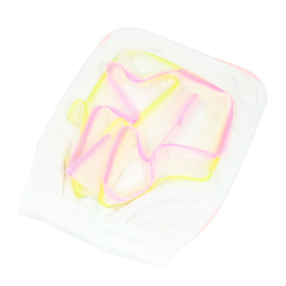 Ruilogod Nylon Fabric Shower Scrub Glove Mitt Orange White (id: c3b fb3 abd 15e 3e5