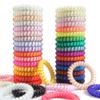 DED Spiral Hair Ties, 32PCS Coil Bracelets for Women, Girls - No Crease Elastic Coils for Curly, Straight, Thick, Thin, Short, Long Hair view 1