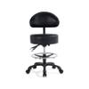 Lilfurni Swivel Rolling Stool Round Chair,Thick Sturdy Padding,Adjustable Stool with Wheels for Doctor,Medical,Massage Salon,Office,Shop(with New Back, Black) view 1