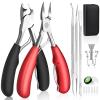 Modacraft 8 PCS Podiatrist Toenail Clippers, Professional Heavy Duty Ingrown & Thick Toe Nail Clippers for Men & Seniors, Pedicure Tools kit with Nail Cutter Super Sharp Curved Blade Manicure Tools view 1