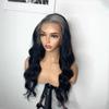 HAOKE Ombre Gray For Black Women 13x6 Hd Lace Front Wigs Human Hair Ombre Grey Long Body Wave with Gray Roots, Hair Replacement Wigs with Baby Hair 150 percent Density(20 inch, 13x6 Lace Front Wig) view 2