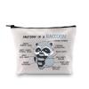 G2TUP Raccoon Lover Gift Anatomy Of A Raccoon Makeup Bag Raccoon Themed Cosmetic Bag Crazy Raccoon Lady Gift Animal Lover Zipper Travel Pouch (Anatomy Of A Raccoon White Bag) view 1