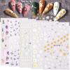 5D Leaf Flowers Nail Stickers For Nail Art Decor,Embossed Daisy Floral Nail Decals 3D Self-Adhesive Nail Supplies Leaves Rabbit Charms Spring Flower Stickers For Women Acrylic Nails Decorations,5sheet view 1