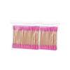 GSHLLO 200 Pcs Colorful Double Tipped Cotton Swabs Cotton Ear Sticks Spiral Head Cotton Buds with Wooden Sticks for Cleaning Pink view 1