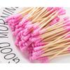 GSHLLO 200 Pcs Colorful Double Tipped Cotton Swabs Cotton Ear Sticks Spiral Head Cotton Buds with Wooden Sticks for Cleaning Pink view 4