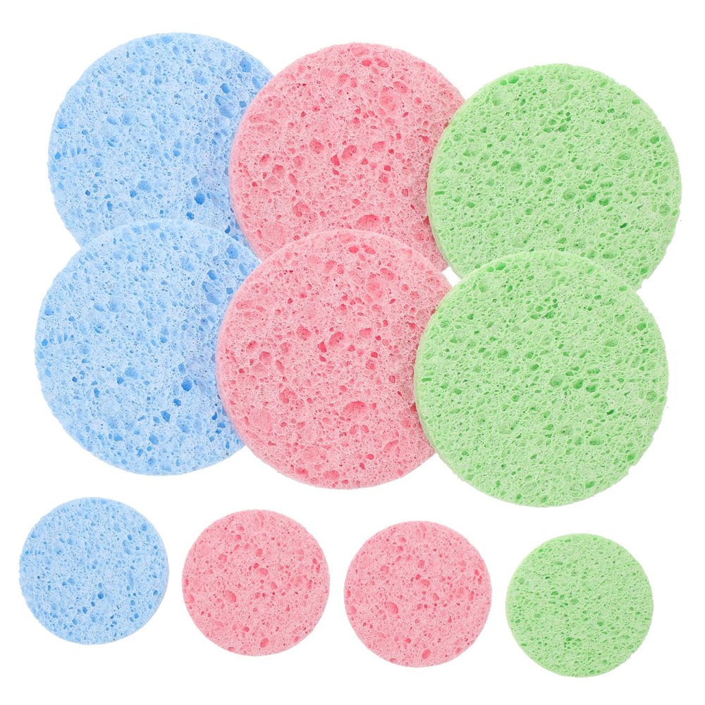 Beavorty 10pcs Natural Pulp Facial Cleansing Pads Gentle Exfoliation and Deep Cleaning for Makeup Removal and Skin Care Shape