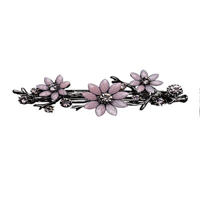 Yellow Chimes Hair Clips for Women Hair Barrette Clips for Girls Crystal Floral Shaped Hairclips French Barrette for Girls and Women Hair Accessories., One Size, Metal, No Gemstone