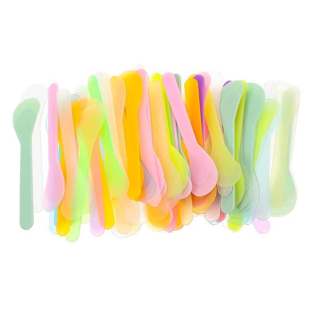 Beavorty 150pcs Mask Spatula Plastic Mixing Spoons for Facial Creams Smooth Handle for Easy Application and Control for Mud Masks and Beauty Treatments