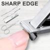 6 Pcs Nail Clippers Set Stainless Steel Nail Clipper Extra Thin Travel Makeup Kit Manicure Personal Beauty Care Leather Pocket with Mirror view 4