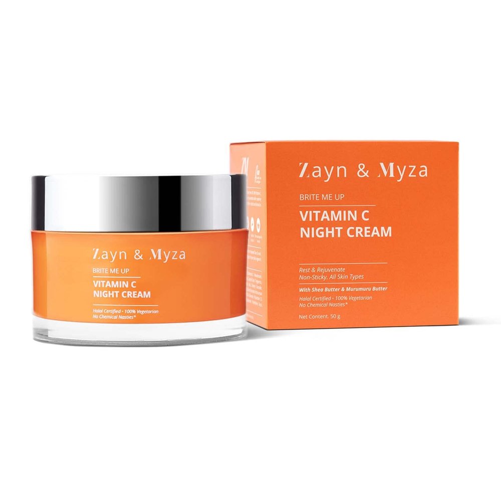 Vitamin C Night Cream - Rejuvenate, Brighten & Hydrate Dull Skin Overnight, No Chemical Nasties For All Skin Types, 50 g