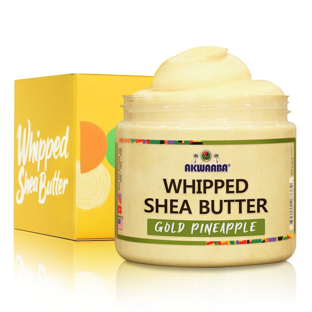 AKWAABA Whipped Shea Butter (Gold Pine)  Nourishes & Moisturizes | Made with Shea Butter | No Dyes & Parabens | 12 oz / 340 g