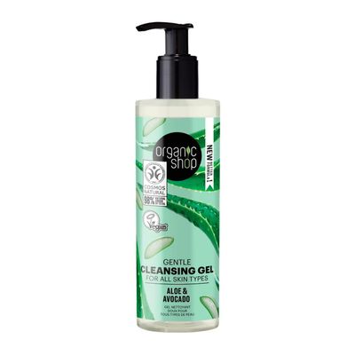 Organic Shop Avocado and Aloe Gentle Cleansing Gel for All Skin Types 6.76 fl oz