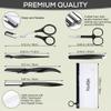 NAZQAT Eyebrow Grooming Kit for Women & Men for Eyebrow Trimming, Shaping, and Exfoliating - Includes Eyebrow Tweezers, Eyebrow Razor Tools, Eyebrow Scissors (Pack of 6) view 3