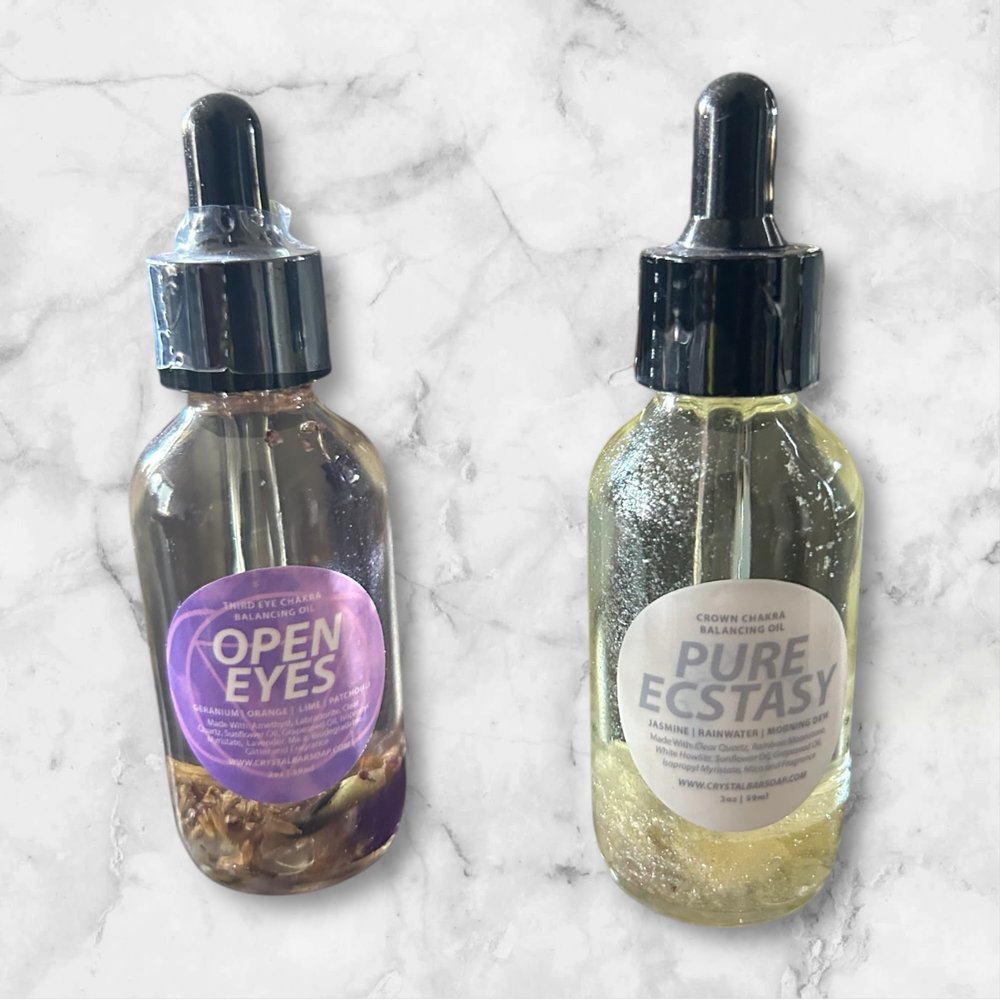 Chakra Crystal Third Eye Crown Chakra Oil (Bundle Package)