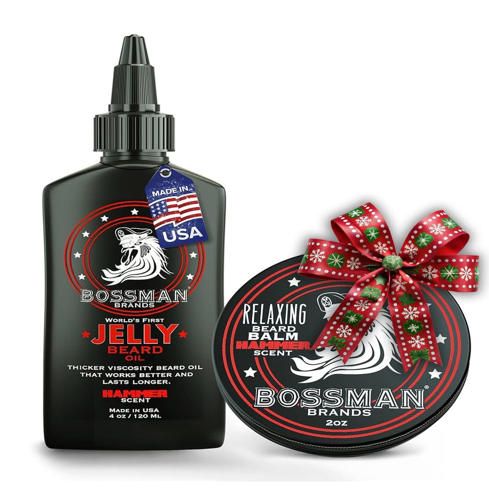 Bossman Beard Oil Jelly and Relaxing Beard Balm Combo - Hammer Scent