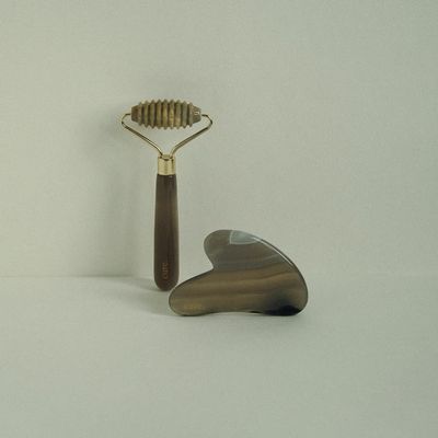 CURE. Gua Sha & Face Roller Set Premium Natural Agate Stone Tools for Facial Massage, Sculpting, Lifting & Toning