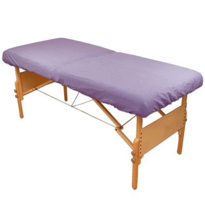 10 Pack - Body Linen Comfort Deluxe Flannel Massage Table Fitted Sheet. Premium Quality 100% Cotton Therapy Table Sheets. Elastic All Around for a Great Fit on Your Massage Bed - Color: Dahlia Purple