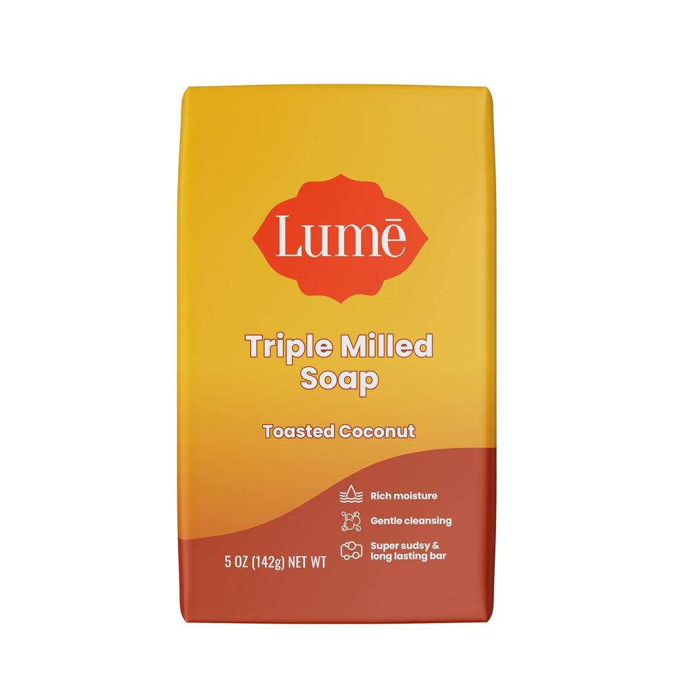 Lume Triple Milled Bar Soap - Rich Moisture & Gentle Cleansing - Paraben Free, Phthalate Free, Skin Safe - 5 ounce (Toasted Coconut)