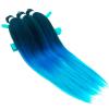 Black Blue Ombre Braiding Hair Pre Stretched Colorful Prestressed Braiding Hair Ombre Long Synthetic Colored Braiding Hair Extensions for Micro Box Braids Crochet Hair (Blue Ombre Braids 3 Packs) view 3
