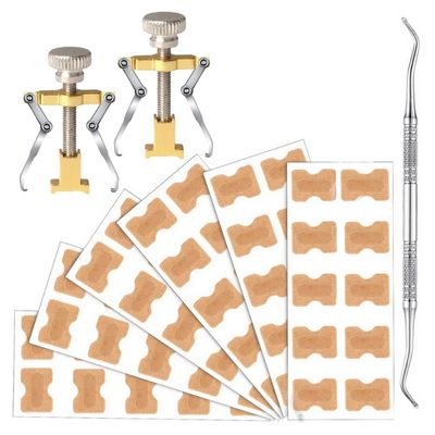 LSOAARRT Ingrown Toenail Tools Kit including Ingrown Toenail Lifter Toe Clamp, Ingrown Toenail Stickers, Ingrown Toenail File and Lifter (9Pcs)