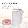 4 Pack,3.4 oz Frosted Glass Jars with Lids,Round Empty Storage Containers with Rose-Golden Lids & Inner Liners,Travel Jars Pot for Cosmetics,Gel,Scrubs,Makeup,Face Cream Lotion view 2
