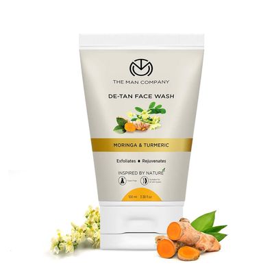 The Man Company De Tan Face Wash with Turmeric & Moringa Tan Removal, Oil Control & Deep Cleansing Blackheads Removal (100 ml (Pack of 1))