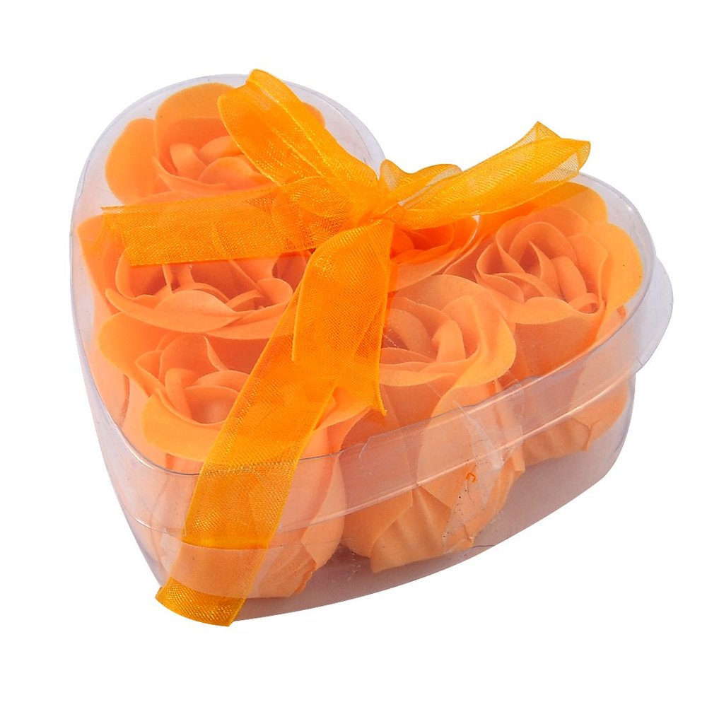Ruilogod Rose Bud Shape Scented Bath Petals Wedding Gift w Box 6pcs Yellow (id: b0a 297 514 e96 56a