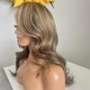 Anlimer Light Ash Brown Blonde Highlights Wavy 13X4 Lace Front Wig Human Hair Wigs Pre Plucked With Baby Hair, 10A Grade Glueless Wig Ombre Colored Wig Free Part Natural Hairline (8, 13x4 Lace Front Wig 180 Density) view 3