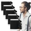 30 Pcs Knotted Elastic Flat Hair Ties for Men's Long Curly Hair, No Crease Man Bun Ties (Black) view 1