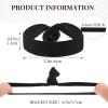 30 Pcs Knotted Elastic Flat Hair Ties for Men's Long Curly Hair, No Crease Man Bun Ties (Black) view 2