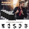 30 Pcs Knotted Elastic Flat Hair Ties for Men's Long Curly Hair, No Crease Man Bun Ties (Black) view 4