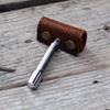JJNUSA Handmade Old Fashioned Minimalist Sleeve Travel Pouch Leather Safety Double Edge Razor Case, Men's Shaving Razor Travel Cover 02 view 2