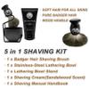 KIKC 5 in 1 Shaving Kit for Wet Shave, Set Includes Hand Crafted Pure Badger Shave Brush, Stainless Steel Lathering Soap Bowl, Shave Brush Stand, Shaving Cream, Best Gift for Bearded Man, Deluxe Black view 2