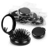 10 Pack Folding Travel Mini Hair Brush with Mirror, Round Hair Brushes Folding Pocket Hair Brush Mini Hair Comb for Women and Girls (Black) view 1