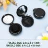 10 Pack Folding Travel Mini Hair Brush with Mirror, Round Hair Brushes Folding Pocket Hair Brush Mini Hair Comb for Women and Girls (Black) view 4
