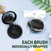 Mini Folding Hair Brush with Mirror - 50 Pack Pocket Travel Brush for Girls, Black view 3