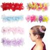 Pai Sence 6pcs/Pack Ballet Bun Wrap Organza Flowers for Girls Ballerina Bun Wreath Headpiece Women Dancer Ladies Hair Accessories for Competitions Wedding Birthday Party (B) view 1