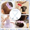 Pai Sence 6pcs/Pack Ballet Bun Wrap Organza Flowers for Girls Ballerina Bun Wreath Headpiece Women Dancer Ladies Hair Accessories for Competitions Wedding Birthday Party (B) view 4