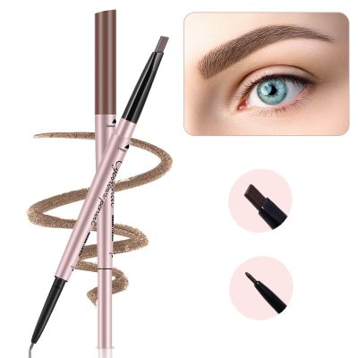TurritopsisD Eyebrow Pencils 2-Pack, Professional Brow Pencil Dual Tips Retractable Waterproof Natural Eye Brows Makeup, Light Brown