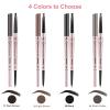 TurritopsisD Eyebrow Pencils 2-Pack, Professional Brow Pencil Dual Tips Retractable Waterproof Natural Eye Brows Makeup, Light Brown view 2