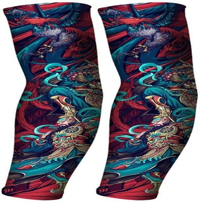 IPENNY Unisex Anti Slip Tattoo Sleeves UV Protection Arm Cover Temporary Sun Skin Protector for Men Women Cosplay Halloween Accessories