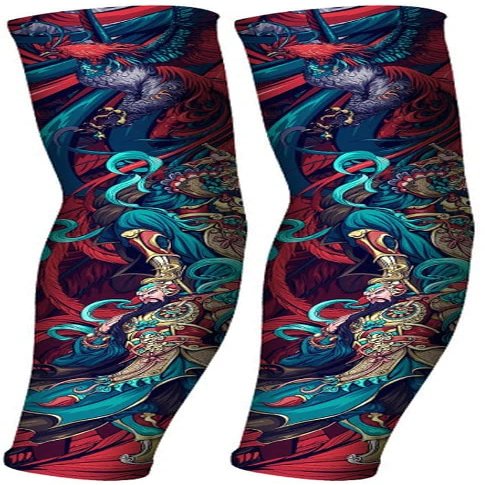 IPENNY Unisex Anti Slip Tattoo Sleeves UV Protection Arm Cover Temporary Sun Skin Protector for Men Women Cosplay Halloween Accessories