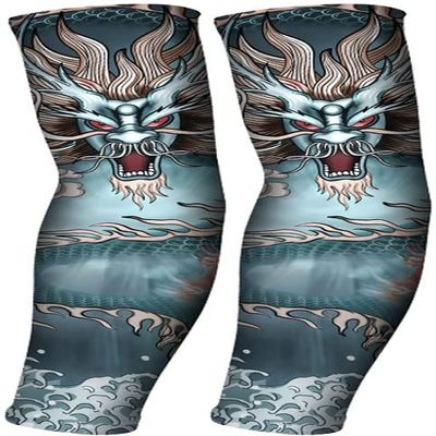 IPENNY Unisex Anti Slip Tattoo Sleeves UV Protection Arm Cover Temporary Sun Skin Protector for Men Women Cosplay Halloween Accessories